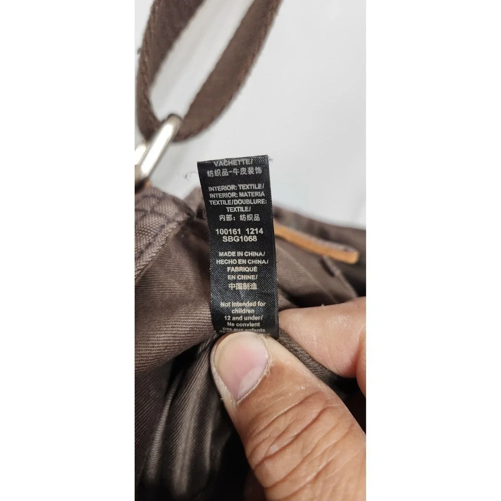 Fossil Canyon Brown Nylon Leather Trim Messenger Bag Crossbody Utility Travel
